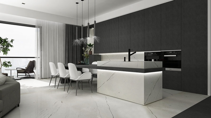 Bianco Sivec Mermer Zemin